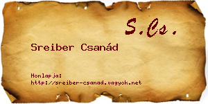 Sreiber Csanád névjegykártya