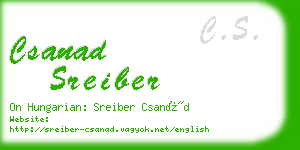 csanad sreiber business card